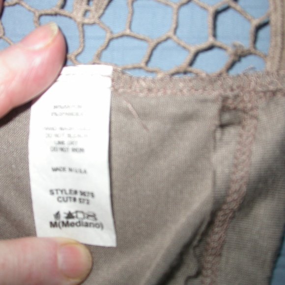 Tan Lace Front Crop Top - Picture 6 of 7